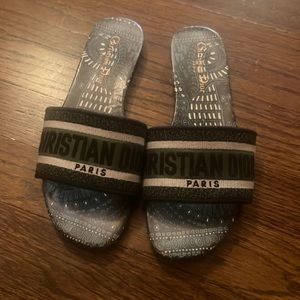 Dior Slides Green & Black 38